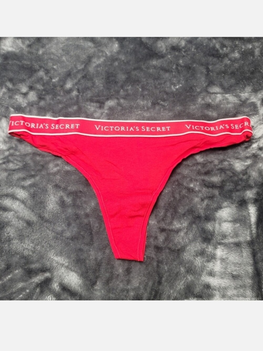 Victoria's secret stretch cotton logo thong panty XLARGE RED